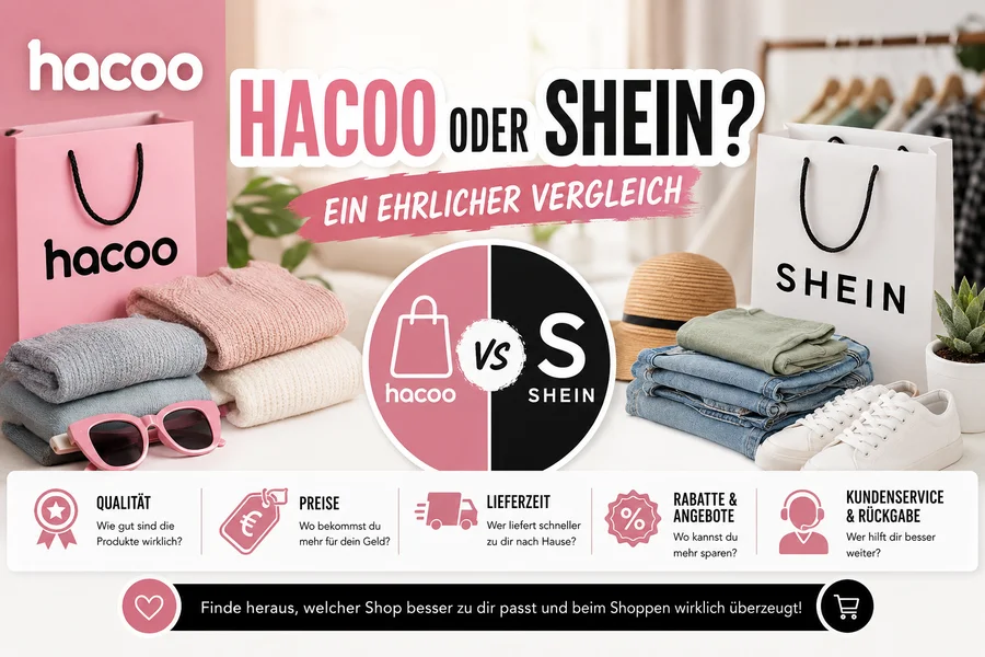 Hacoo oder SHEIN? Ehrlicher Test 2026: Qualität, Preis, Lieferzeit & Rabattcode im Vergleich